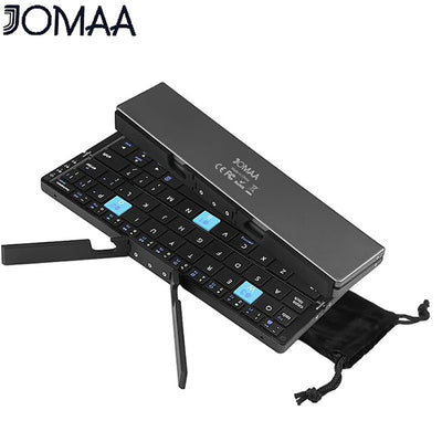 JOMAA Mini Teclado Bluetooth Plegable Teléfono móvil inalámbrico Tableta Teclado y ratón recargables universales