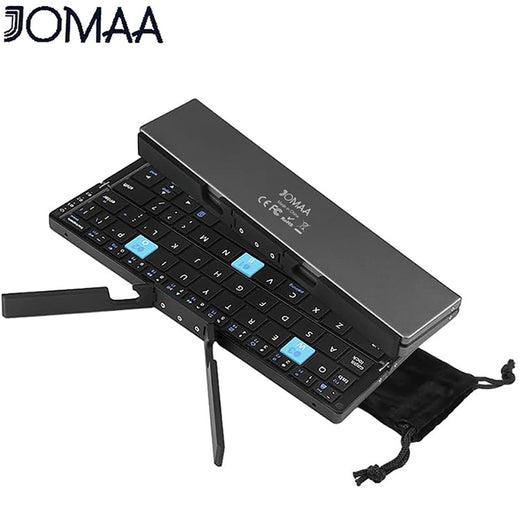 JOMAA Mini Teclado Bluetooth Plegable Teléfono móvil inalámbrico Tableta Teclado y ratón recargables universales