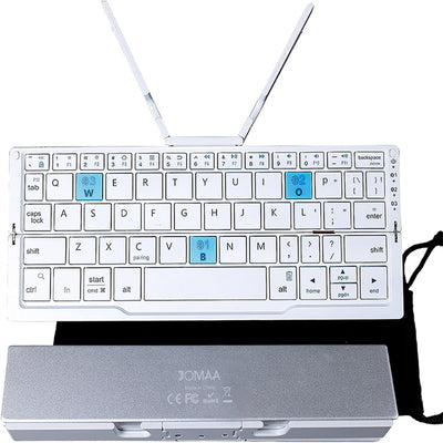 JOMAA Mini Teclado Bluetooth Plegable Teléfono móvil inalámbrico Tableta Teclado y ratón recargables universales