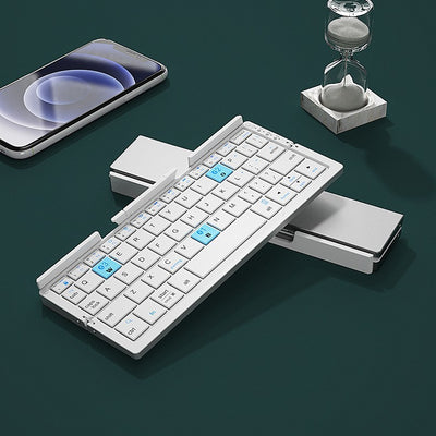 JOMAA Mini Teclado Bluetooth Plegable Teléfono móvil inalámbrico Tableta Teclado y ratón recargables universales
