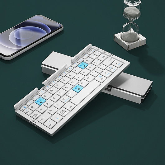 JOMAA Mini Teclado Bluetooth Plegable Teléfono móvil inalámbrico Tableta Teclado y ratón recargables universales